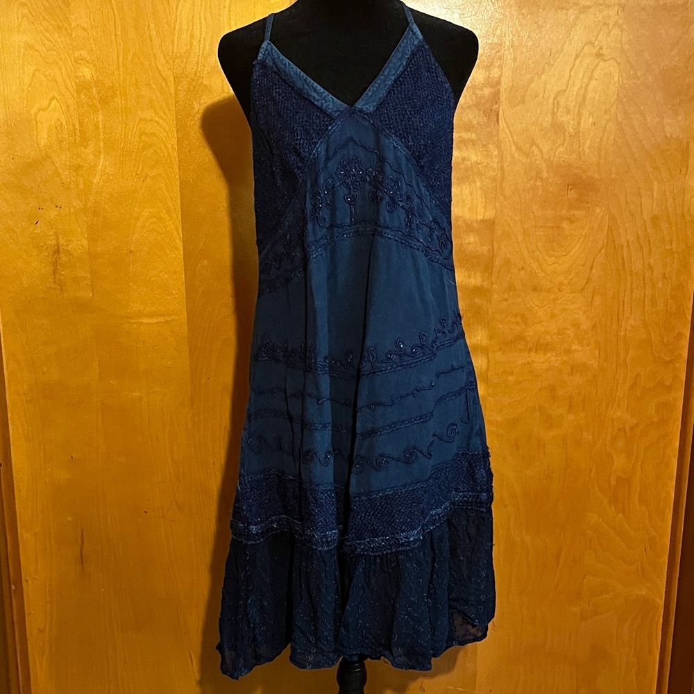 The Pyramid Collection Large Navy Blue Spaghetti Strap Dress